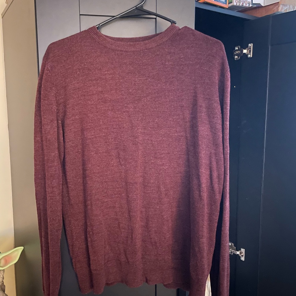 Brave Soul Men's Maroon Crewneck Sweater